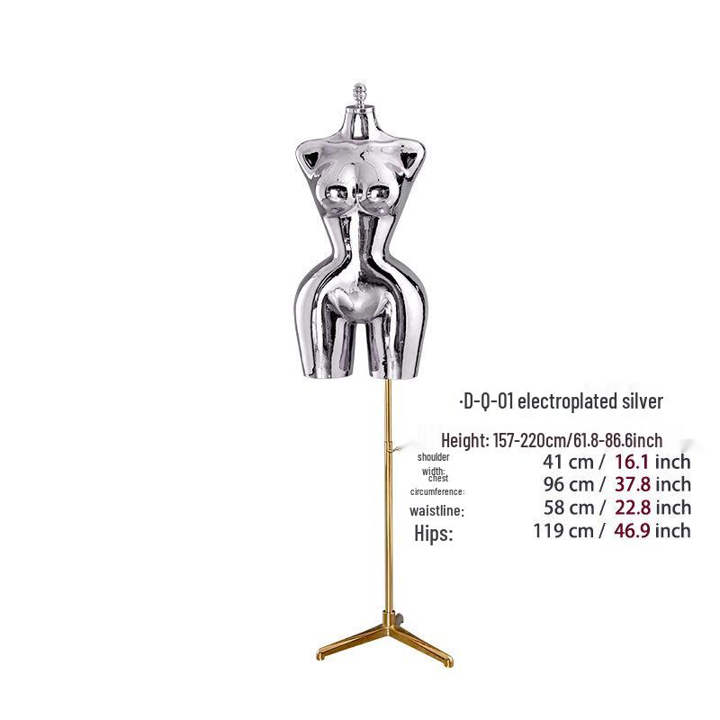 

Plus Size Electroplated Female Mannequin Torso with Large Breasts and Big Buttocks for Display