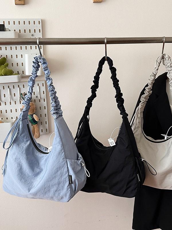 Koreanische Falten-Wolken-Tasche: Große Kapazität, Stilvolle Einzel-Schulter- & Crossbody-Kordelzugtasche