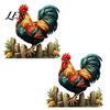 Removable Window Cling 1/2 Sheets Farmhouse Rooster Static Cling, Cock Glass Decals Sticker Decor, Reusable Decal for Home Living Room