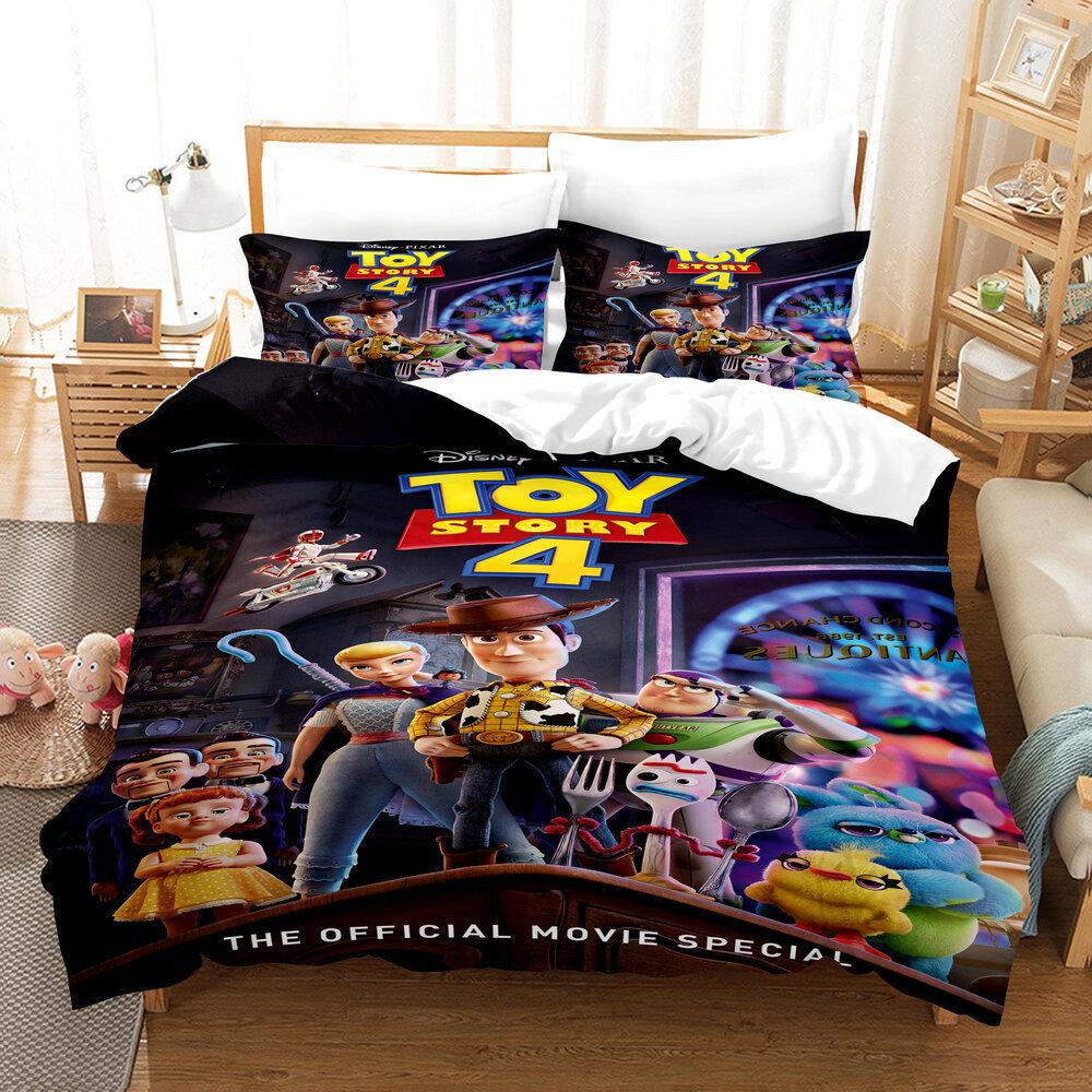 Factory 3D Digital Printing Quilt Set Three-Piece Cartoon Animation Thickened Grinding Kit