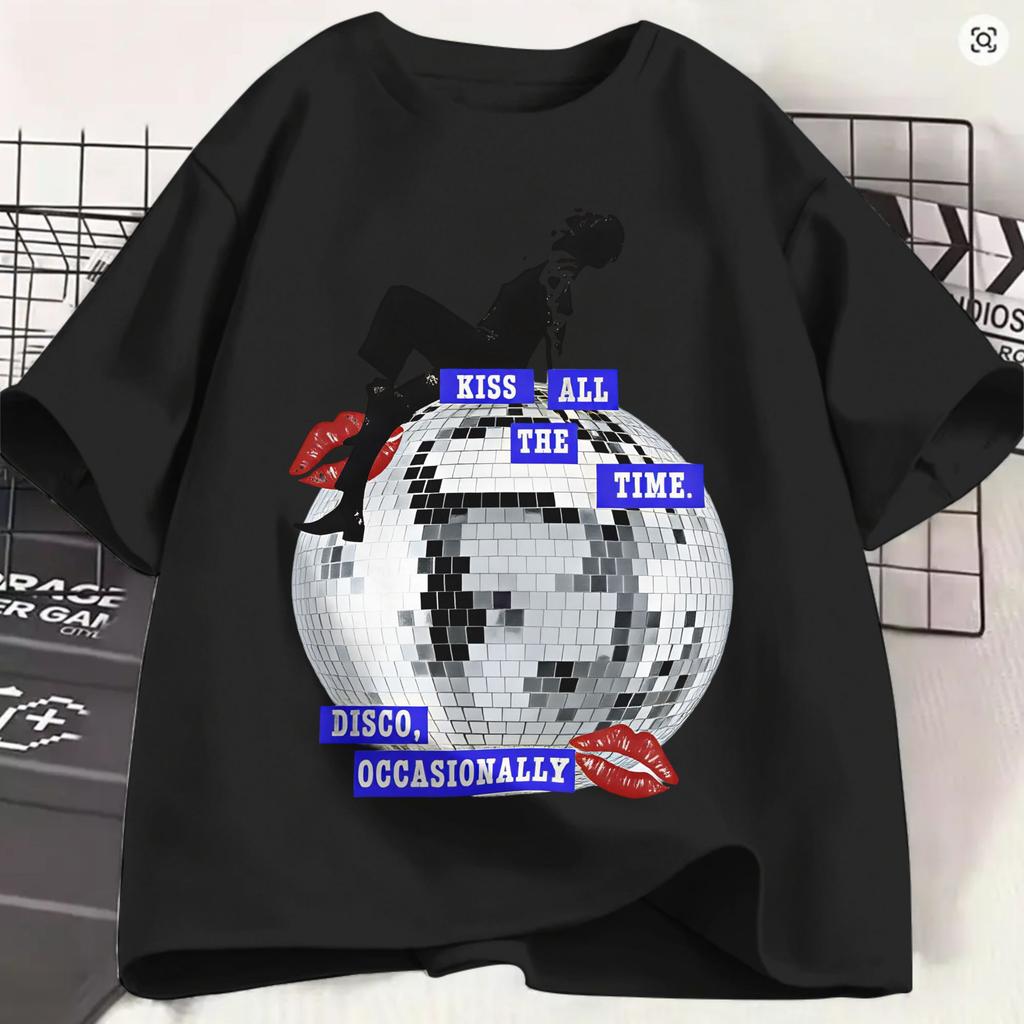 Streetwear T Shirt Summer Kiss All The Time Fashion T Shirts Harrys Styles 2026 100 Cotton Tshirt For Unisex Y2k Retro Clothes