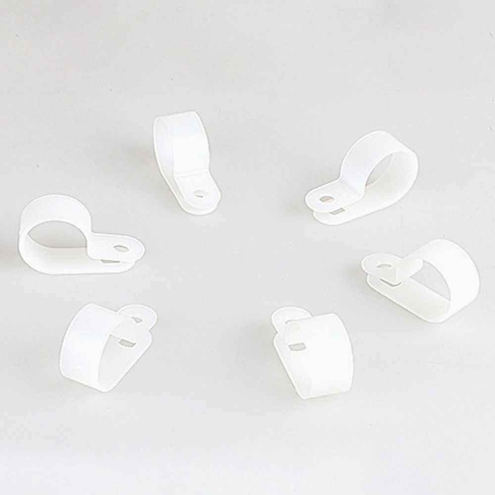 10PCS Plumbing Tightening Cable Clip Nylon Fastening Buckles Durable R-Type Hose Clamp  Cable