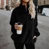 Sweatshirt Coat Long Sleeve Windproof Plush Trendy Turtleneck Zipper Neck Women Fluffy for Home