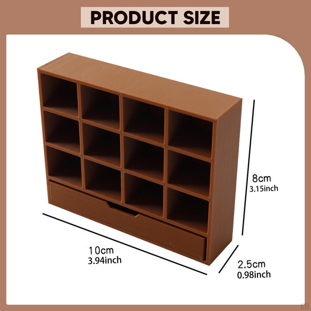 1/12 Display Cabinet Miniature Furniture Model Scenes Realistic Mini Organizer, Showcase with 12