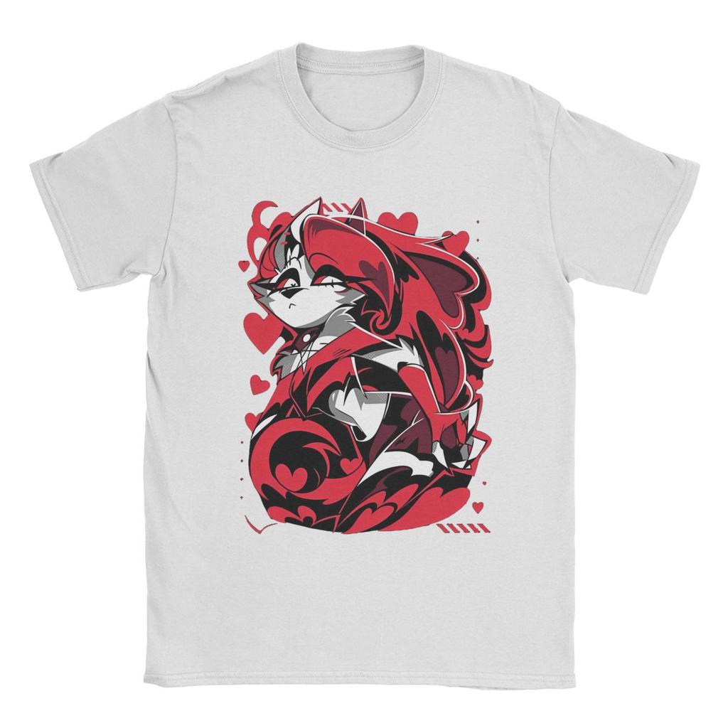 Humorous Cartoon Helluva-Boss T-Shirts for Men Crew Neck Cotton T Shirt Short Sleeve Tee Shirt Unique Tops