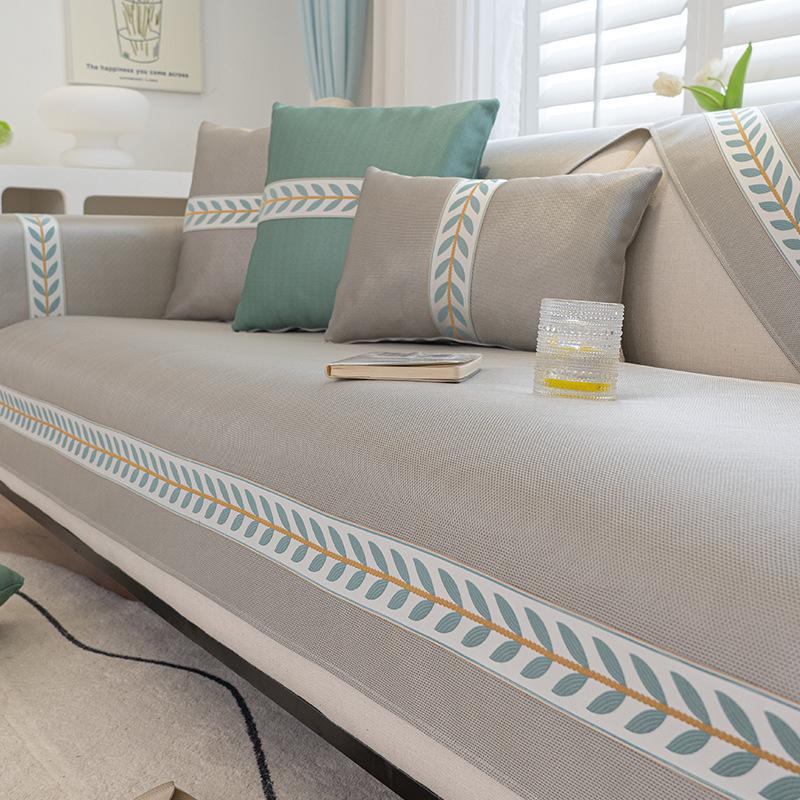Ice Silk Sofa Cushion, Summer Mat, Non-Slip Seat Cushion, Advanced Sense  New Cream Wind Sofa Cover Cover Cloth