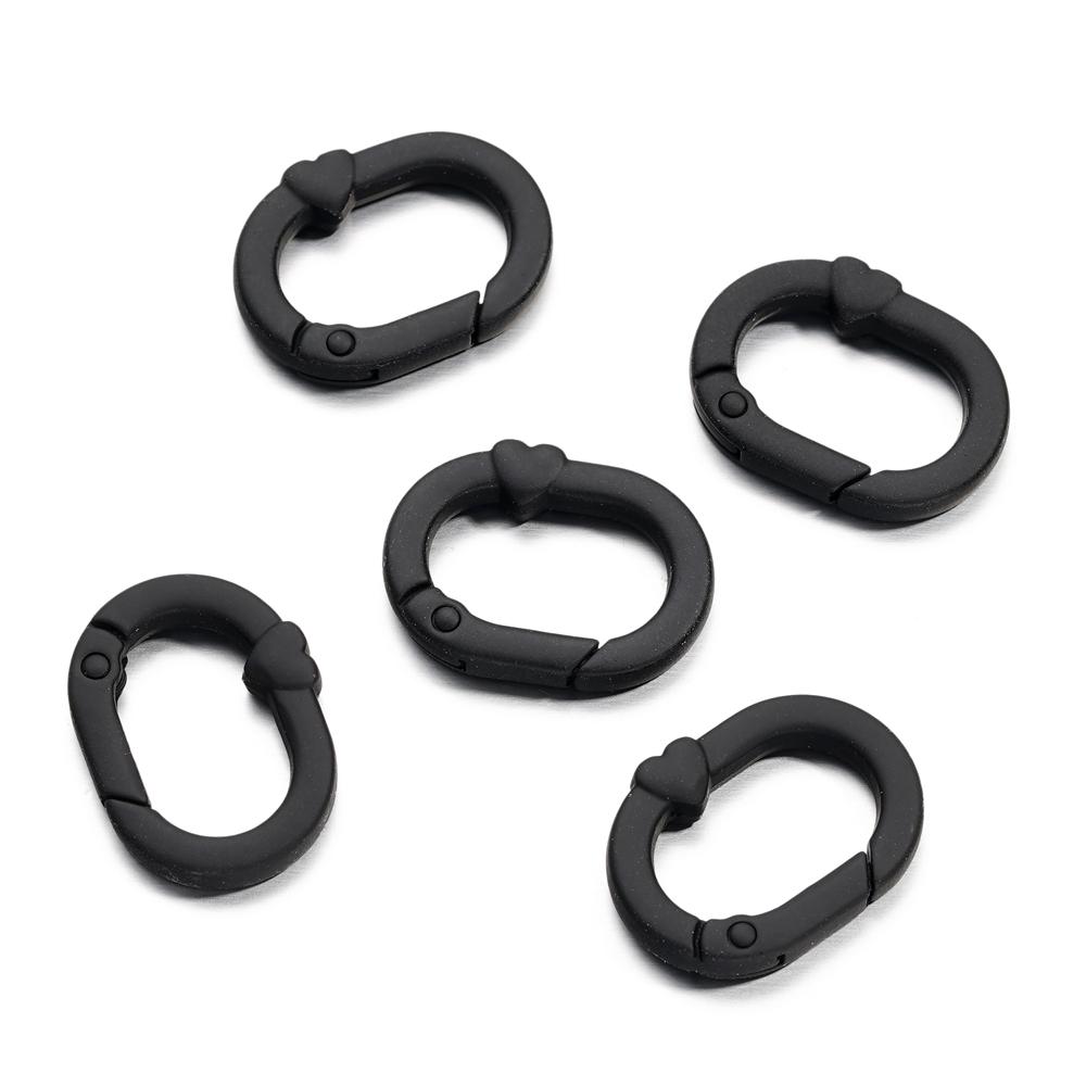 5Pcs Candy Color Metal Oval Ring Snap Hook Spring Clasps Clips Key Ring Connectors for DIY Keychain Jewelry Making Accessories