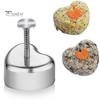Food-grade Stainless Steel Mold Heart-shaped Rice Ball with Handle Polished Surface Rustproof Heat-shaped Non-Stick Sushi Maker