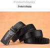 Men's Crocodile Pattern Cowhide Belt with Alloy Automatic Buckle - Versatile and Casual.