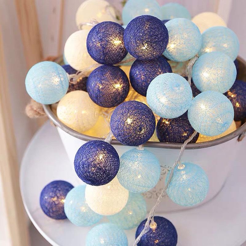 LED Cotton Ball Fairy Lights - Round Atmosphere Lights for Children's Room & Valentine's Day Flower Decor