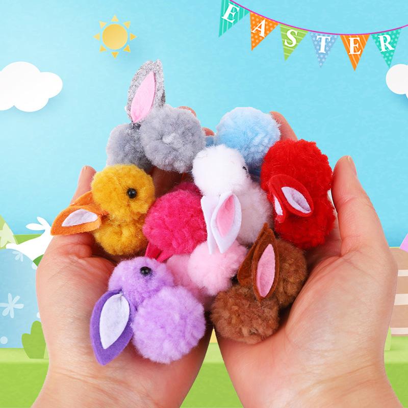 24/48pcs Easter Egg and Plush Bunny Set Kids Surprise Gift Basket Filler Egg Hunt Game Supplies Birthday Party Favors Decoration