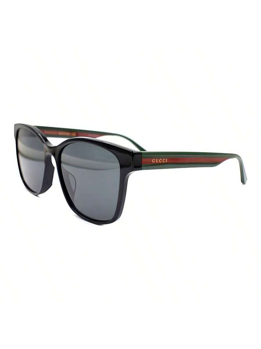 Gucci GG0417SK 001 Квадратные солнцезащитные очки Oversize - Черная оправа с культовой полосой Web