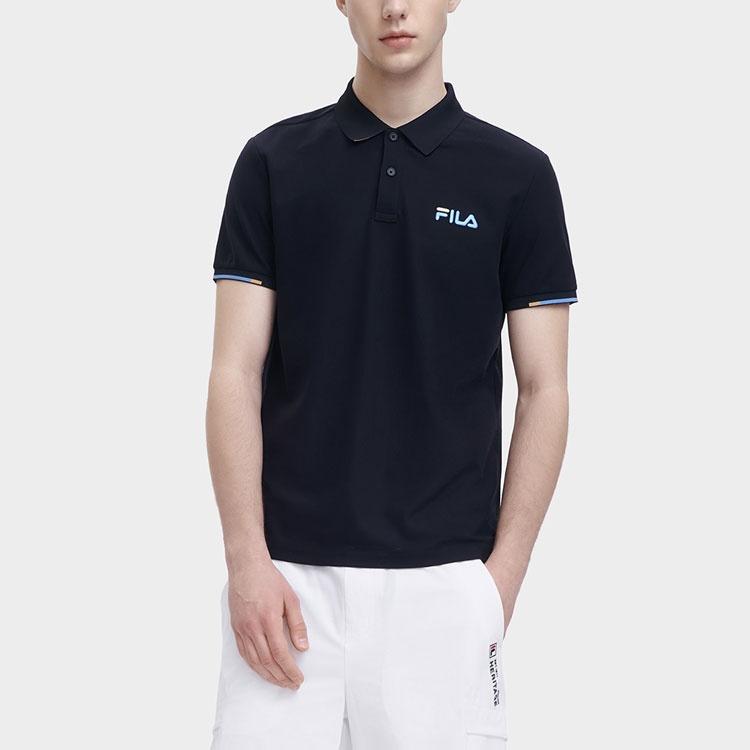 FILA Polo Shirts Men's Jet Black Polo Collar Moderate Straight Fit F11M328117A-BK