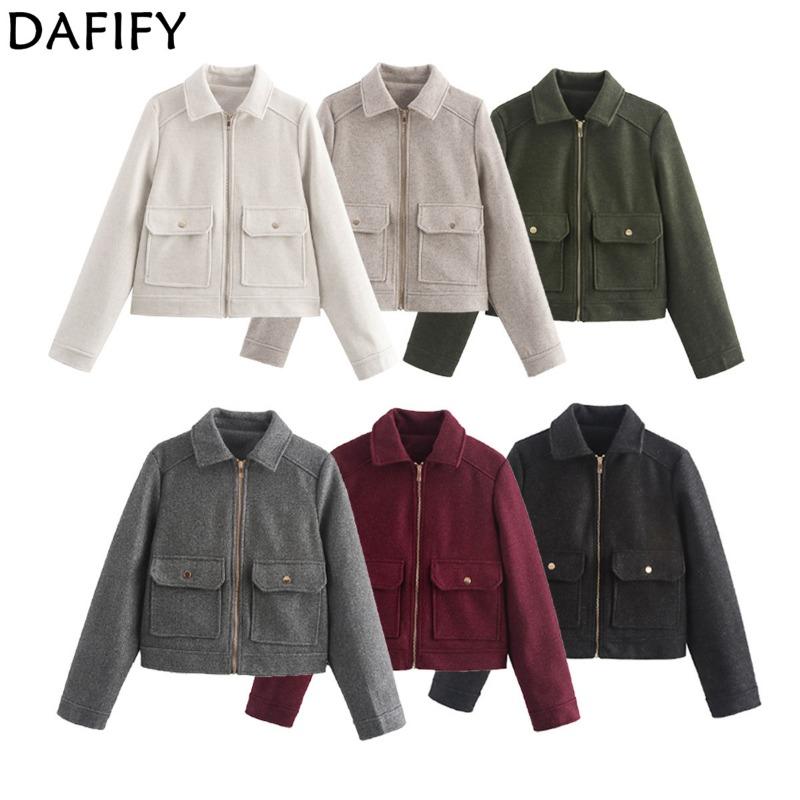 DAFIFY Dámská móda Ležérní Jednobarevný potisk Podzim Zima Dlouhý rukáv POLO Bundy a kabáty