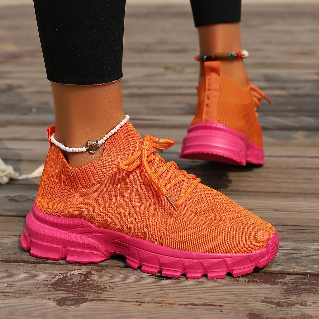Fashion Women's Sports Shoes Comfortable Lightweight Sneakers Breathable Mesh Platform Shoes Fashion Women's Outdoor Casual Shoes