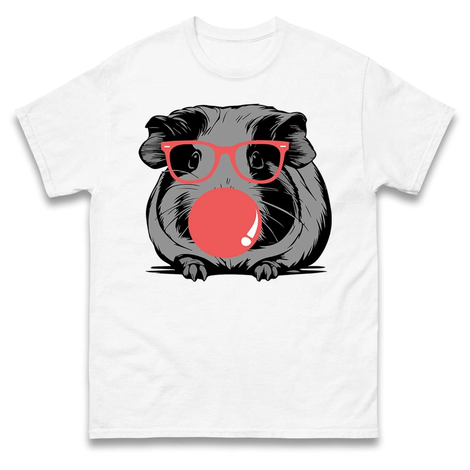 Guinea Pig With Bubble gum And Glasses T Shirt S