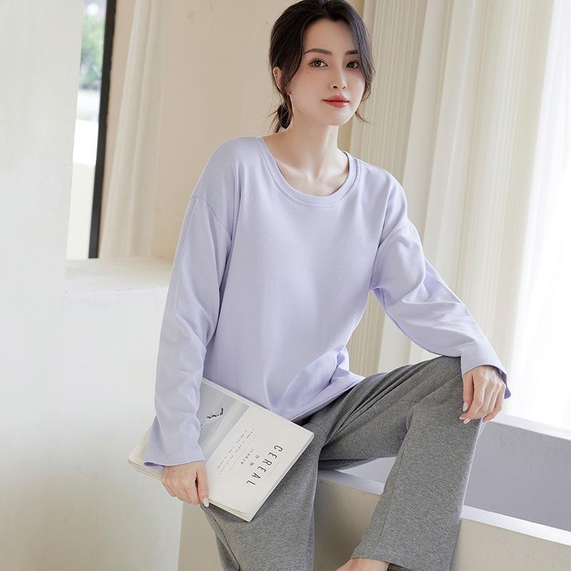 

Modal Plus Size Long Sleeve Pajamas with Bra Pads - Loose, Four Season Home and Outdoor Wear Set XXL (Recommended 140-160 jin)