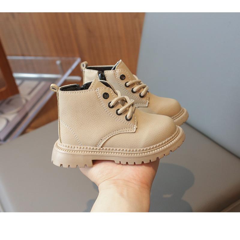 

Autumn Children s Leather Boots, Minimalist Versatile Ankle Boots, Boys Leather Short Boots, Soft-Sole Baby Yellow Boots, Unisex Kids Shoes. 21 бежевый