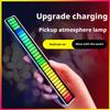 New 1pcs PickUp LED Bar Voice Controlled Light Rechargeable Atmosphere Car Magnetic Rhythm Music Light Q8V2
