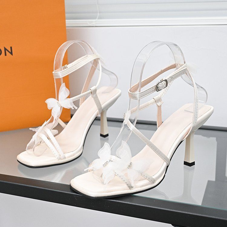 Soft-soled high heels summer temperament sweet and spicy fairy style open-toed sandals 2025 summer explosion fashion sandals women