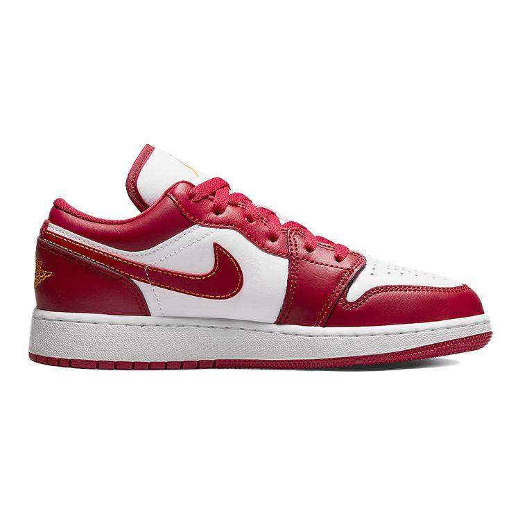 Air Jordan 1 Low GS Cardinal Red Kids Sneakers Noble-Red White University-Gold 553560-607