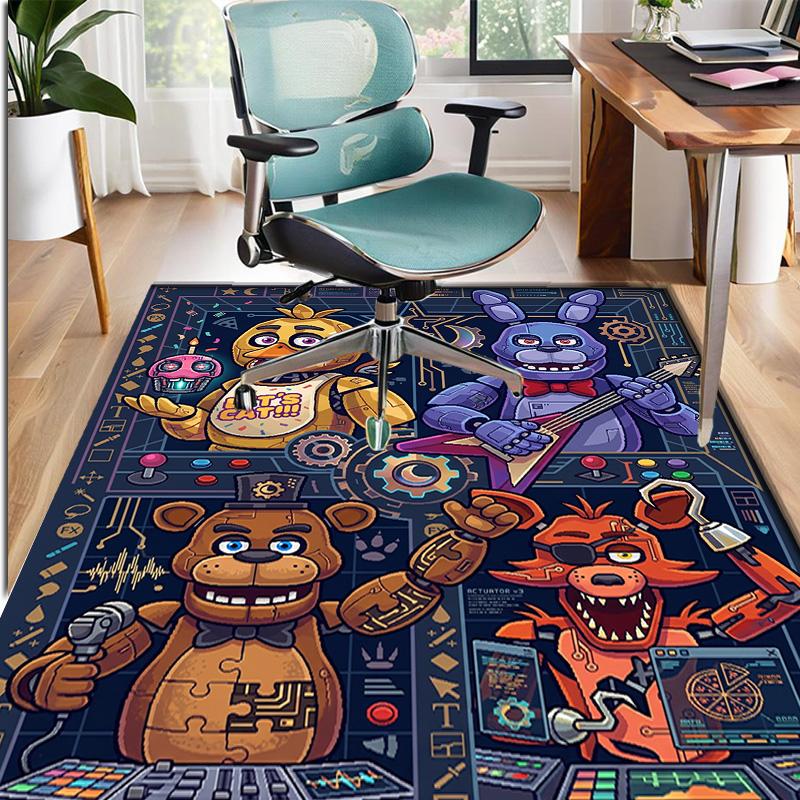 Five Nights at Freddy's Pattern Rug, Indoor/Outdoor Mat, for Picnic, Gameroom, Bedroom, Office, Living Room, Home Decor Carpet, Birthday Gift