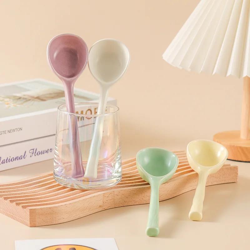 Ceramic Soup Spoon Japanese Style Household Ableware Cute Mixing Spoon Dessert Spoon Creative Kitchen Utensils 2025 New
