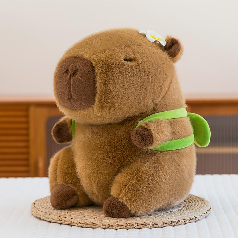 

Cartoon Pibala Doll Coconut Tree Capypig Swimming Ring Plush Toy Girlfriend Doll Gift 25cm