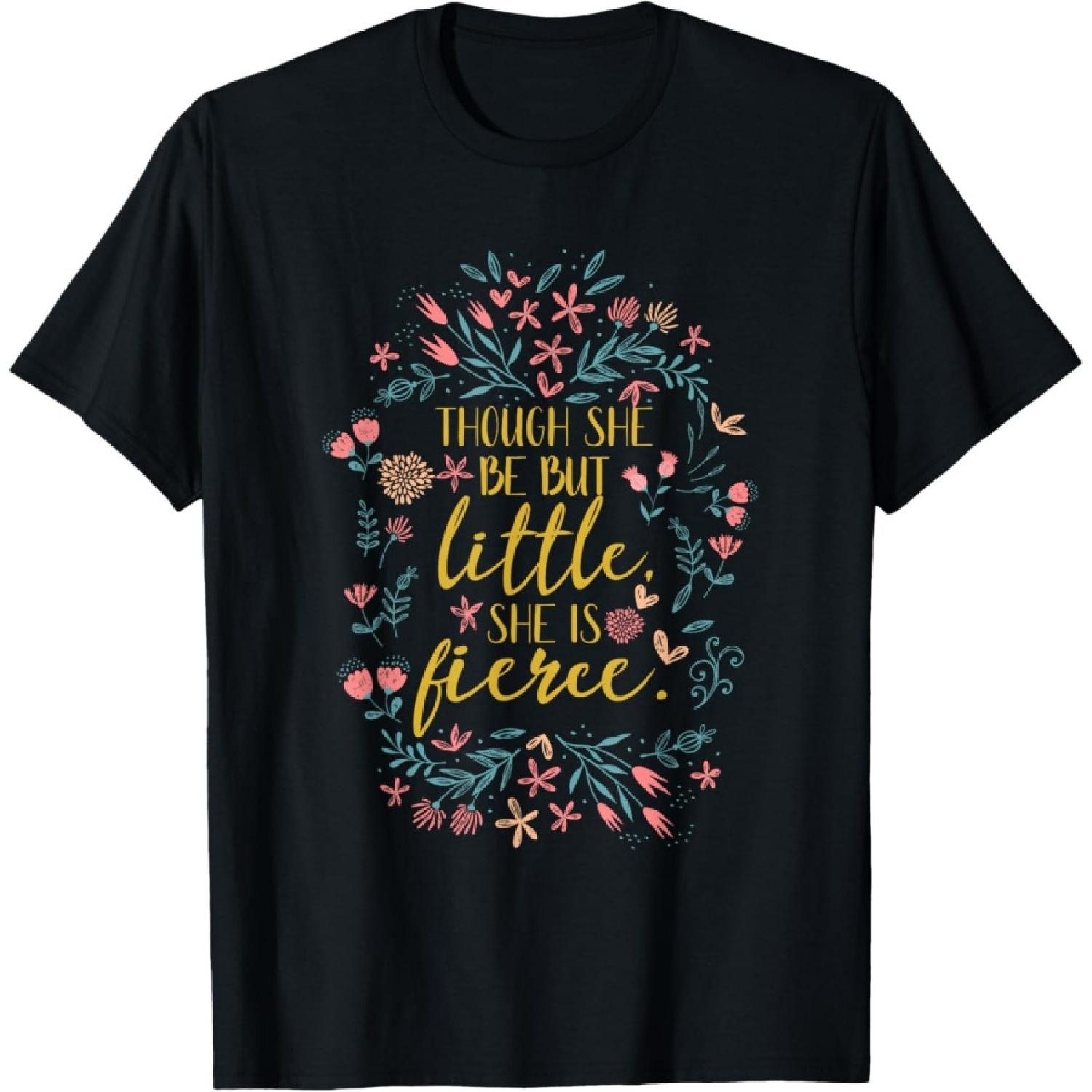 

She Is Shakespeare Fierce Though She Be But Little Print T-Shirt XXXXXL чорний