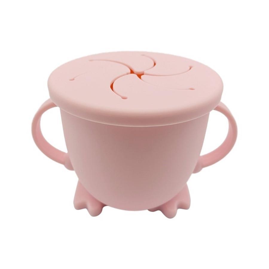 

Чашка для закусок для младенцев и детей, портативная силиконовая чашка для обучения и тренировок, противоскользящая, для питья светло-розовый
