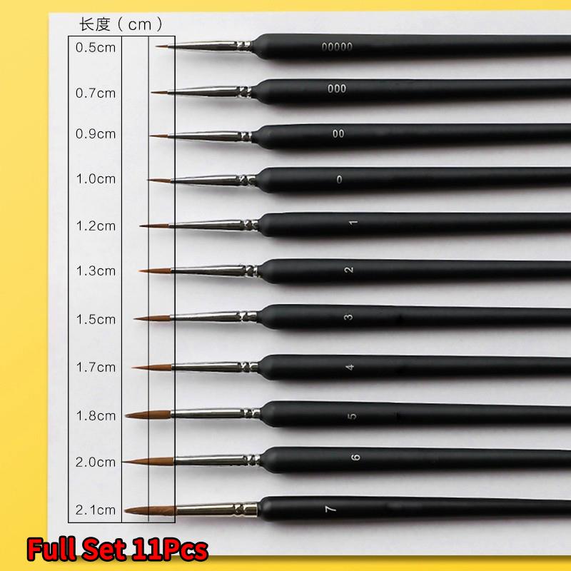 4/5/11pcs Miniature Hook Line Pen Art Painting Brushes Extra Fine Soft Hand Painted 00000 Brush For Gouache Watercolor Oil Paint
