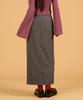 Collet Layered Snap Slit Long Skirt [Gray]