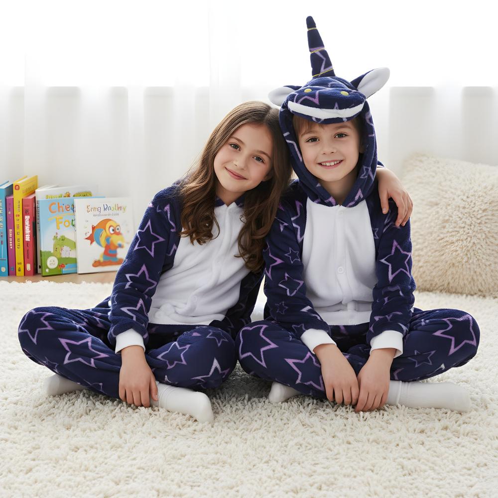 Piżama Onesie Kigurumi Kostium Gwiazdki Jednorożec Dzieci 115 - 125Cm