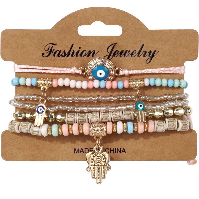Bohemian bracelet creative tassel multi-layer beaded bracelet