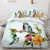 Flower Bird King Queen Duvet Cover Colorful Tropical Floral Bedding Set For Women Watercolor Plant 23Pcs Polyester Quilt Cover