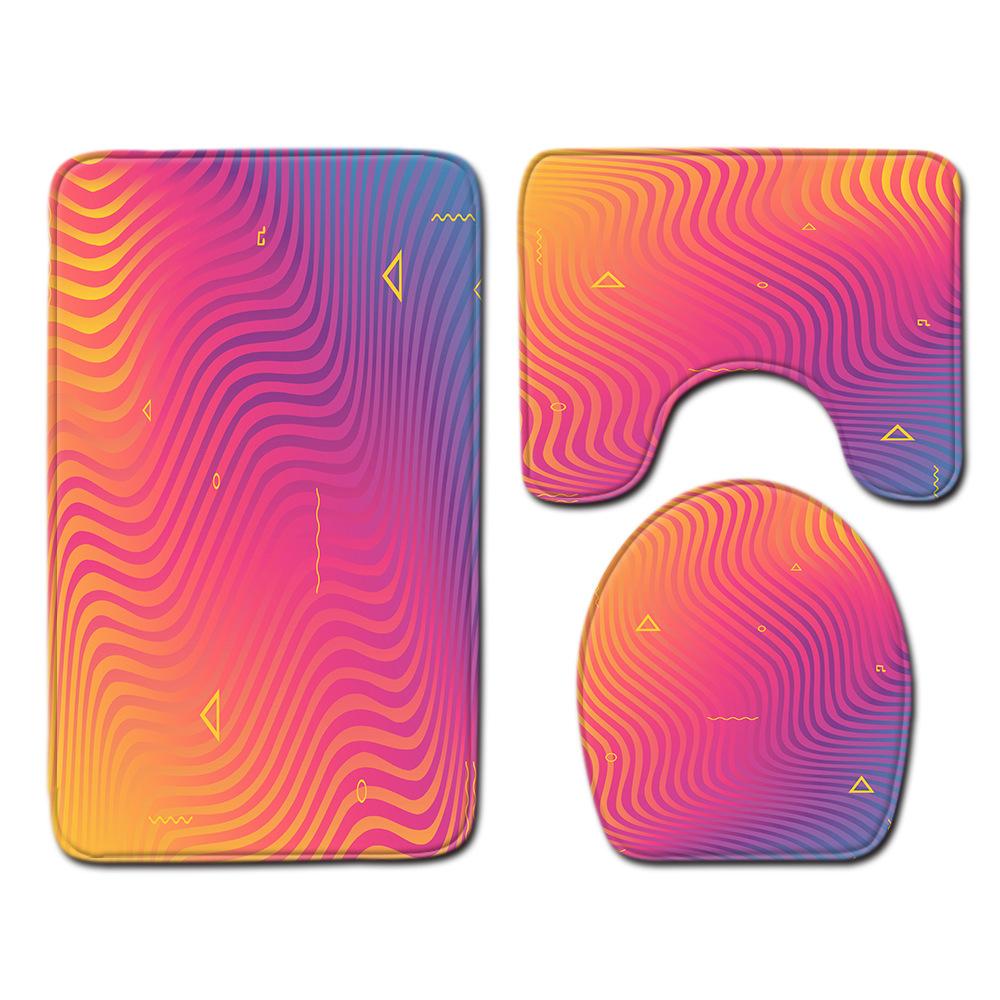 Creative Door Mat Bathroom Toilet Three-Piece Floor Mat Bedroom Living Room Sand Carpet