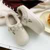 Winter new simple solid color cotton cover bag head mop women's shoes thickened warm home wear cotton mop