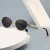 Gafas de sol ovaladas retro de metal para hombre: elegantes, de alta gama y con protección UV.