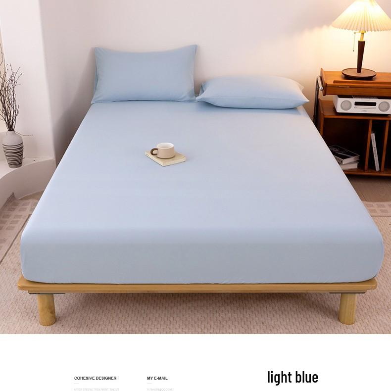 2025 Washed Flannel Solid Color Fitted Sheet: Non-Slip All-Inclusive Mattress Protector Bedspread