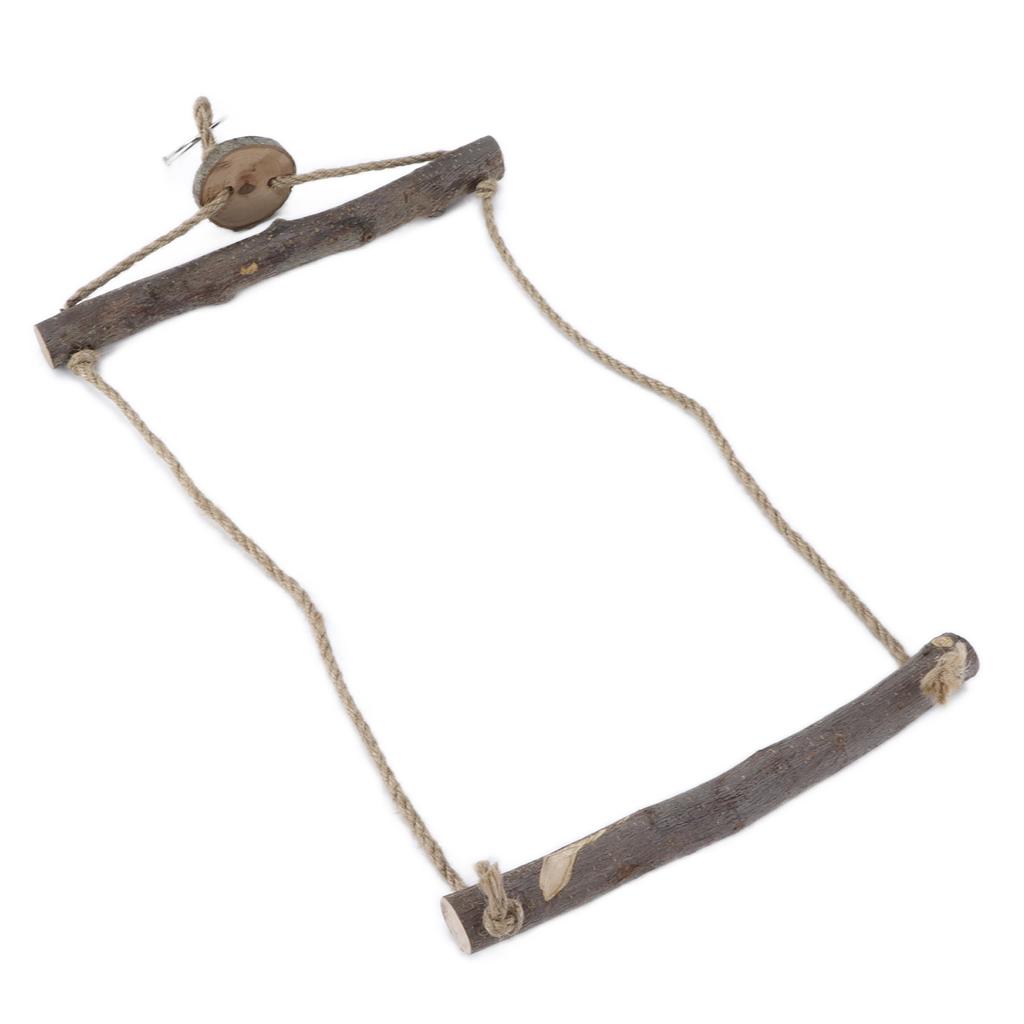 Vogel Hanfseil Schaukel Natürlich Ungiftig Langlebig Stark Vogel Sitzstange Natur Holzständer für Papageien