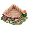 Reptile Pet Turtle Tortoise Lizard Feeding Water Bowl Plate with Cactus Home Decoration