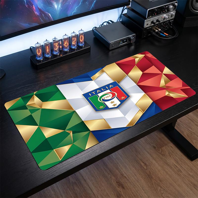 Italy Football Crest Mouse Pad, Extended Non Slip Rubber Desk Mat for Gaming Office Laptop Fan Gift