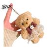 Fashionable Bear Charm Plush Keychain, Cute Puppy Bag with Portable Decoration Crocheted Accessories, Stuffed Animal Pendant for Women Girls Backpack