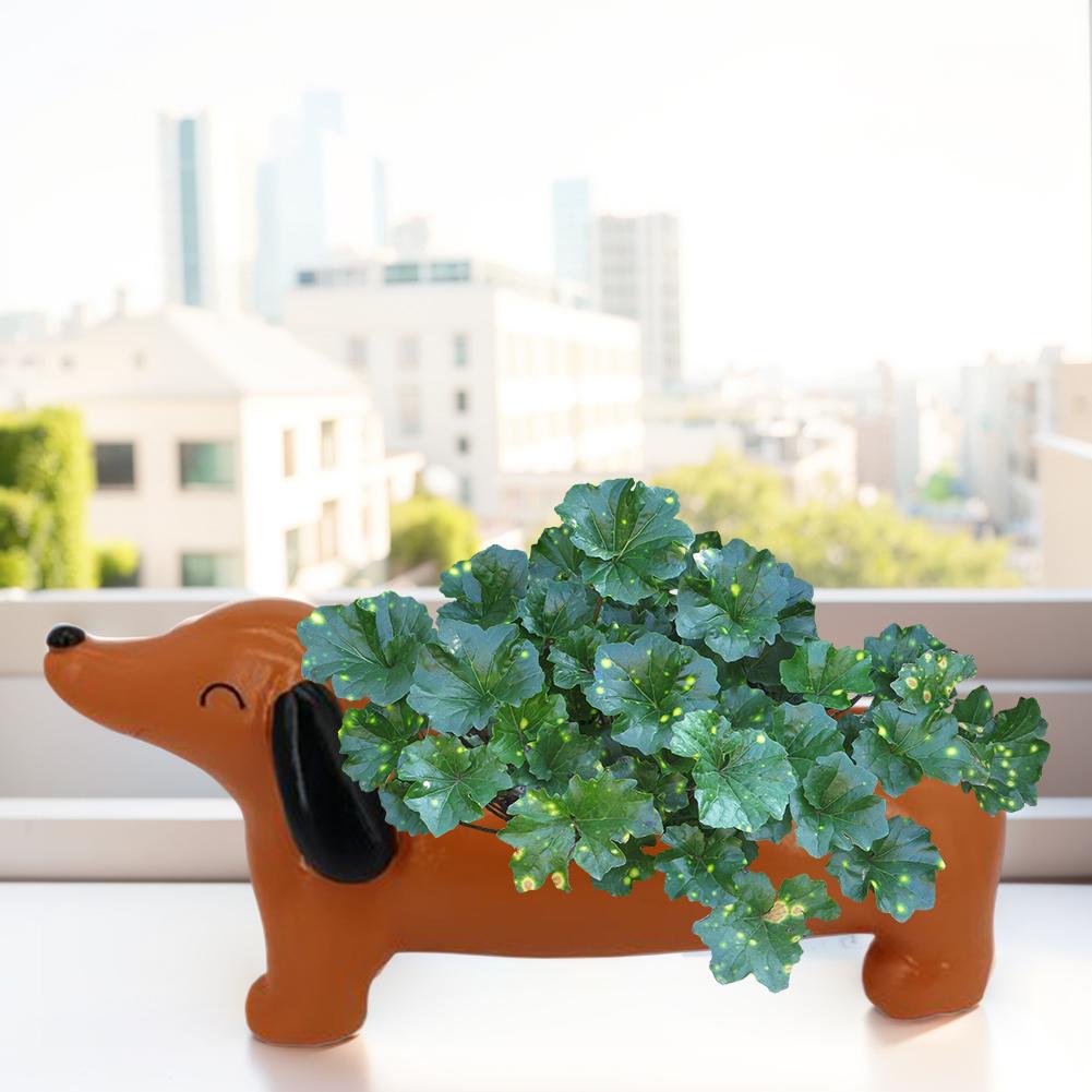 Dachowiec Doniczka na Kwiaty Sadzarka do Kwiatów Żywiczna Sadzarka na Sukulenty Urocza Psia Doniczka Sadzarka Estetyczna na Kwiaty i Małe Rośliny