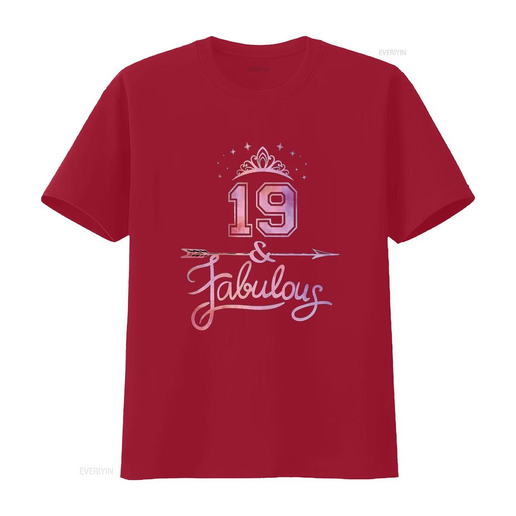 Women 19 Years Old And Fabulous Happy 19th Birthday T Shirt Vintage Washed Fashion Comfortable Slightly Stretched Stylish