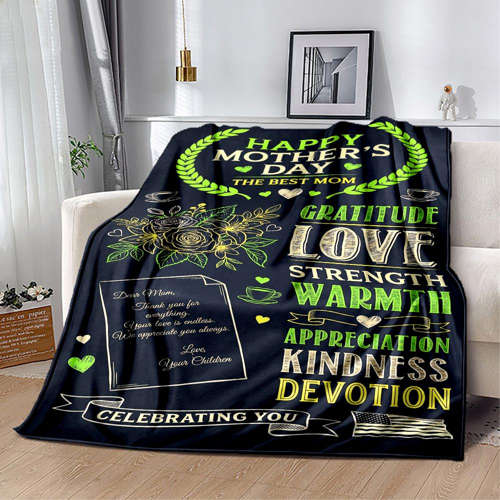 Mother's Day Greeting Card Blanket Suitable for Sofas,travel, Living Rooms Also a Good Gift for Friends and Family Suitable for All Seasons.