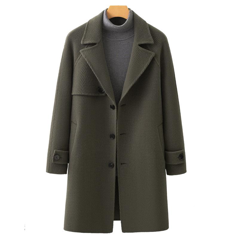 Double-sided Cashmere Coat Medium and Long Autumn and Winter High-end Thickened Wool Trench Coat Nizi Boys Coat