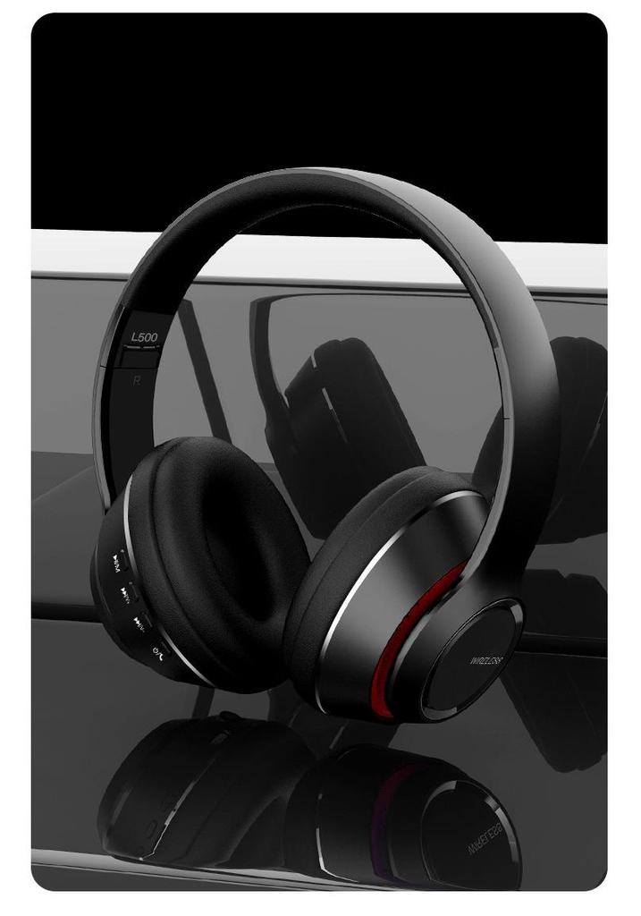 Bluetooth Headband Headset: Wireless Stereo, Noise-Canceling, Card Slot, Universal for Phones & Computers