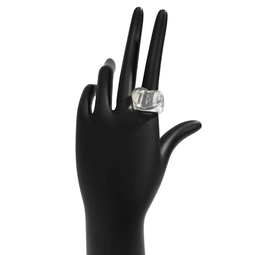 Personality Resin Geometric Ring Temperament Ring New Peach Heart Shaped Ring