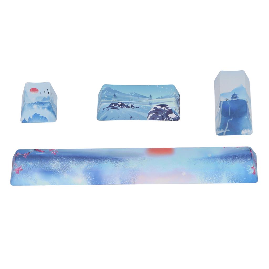 DIY Keycaps Kit Snow Ice City Pattern Universal Mechanical Keyboard Replacement Accessories